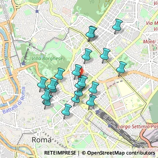 Mappa Via Puglie, 00187 Roma RM, Italia (0.8865)