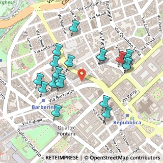 Mappa Via Leonida Bissolati, 00187 Roma RM, Italia (0.2545)