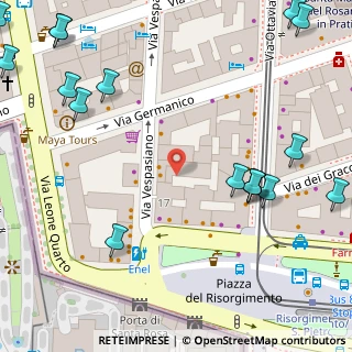 Mappa Via Vespasiano, 00192 Roma RM, Italia (0.1165)