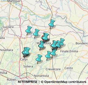 Mappa Via Giuseppe Verdi, 41037 Mirandola MO, Italia (10.2295)