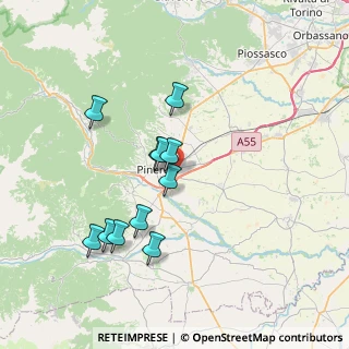 Mappa A55 Torino - Pinerolo, 10064 Pinerolo TO, Italia (6.59273)