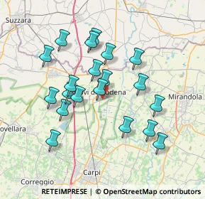 Mappa Via Corta Deghina, 41016 Novi di Modena MO, Italia (6.801)