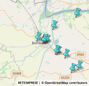 Mappa Via A. Poronin, 44012 Bondeno FE, Italia (3.39091)