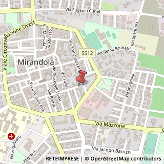 Mappa Via Camillo Benso Conte di Cavour, 46, 41037 Mirandola, Modena (Emilia Romagna)
