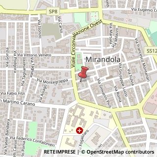 Mappa Via Odoardo Focherini, 19, 41037 Mirandola MO, Italia, 41037 Mirandola, Modena (Emilia Romagna)