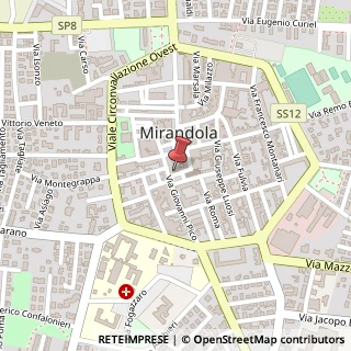 Mappa Piazza della Conciliazione, 1, 41037 Mirandola, Modena (Emilia Romagna)