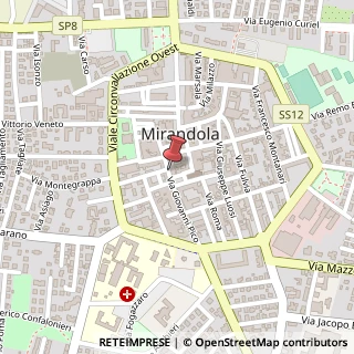 Mappa Via Giovanni Pico,  25, 41037 Mirandola, Modena (Emilia Romagna)