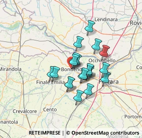 Mappa Via Giacomo Leopardi, 44012 Bondeno FE, Italia (9.815)