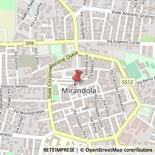 Mappa Piazza della Costituente, 80, 41037 Mirandola, Modena (Emilia Romagna)
