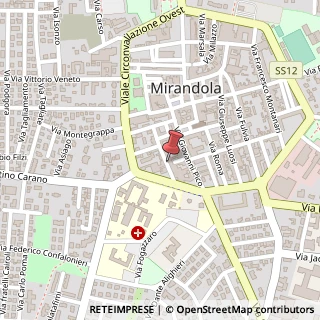 Mappa Via Manfredo Fanti, 21, 41037 Mirandola, Modena (Emilia Romagna)