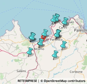 Mappa A29 Palermo - Mazara del Vallo, 90041 Balestrate PA, Italia (12.74941)