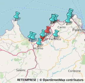 Mappa A29 Palermo - Mazara del Vallo, 90041 Balestrate PA, Italia (15.39615)