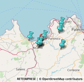 Mappa A29 Palermo - Mazara del Vallo, 90041 Balestrate PA, Italia (10.14385)