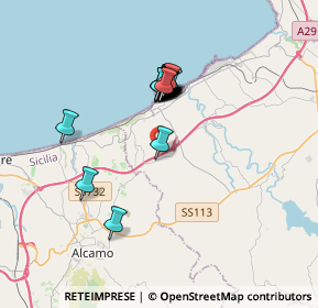 Mappa A29 Palermo - Mazara del Vallo, 90041 Balestrate PA, Italia (3.1065)