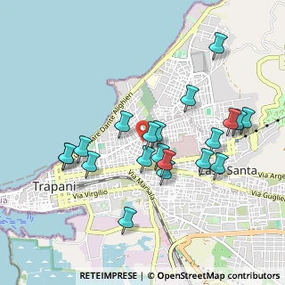 Mappa Via della Vite, 91100 Trapani TP, Italia (1.053)