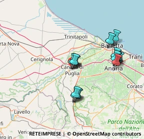 Mappa Via Padre Reginaldo Giuliani, 76012 Canosa di Puglia BT, Italia (14.39056)