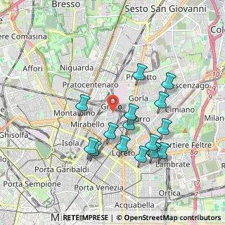 Mappa Viale delle Rimembranze di Greco, 20125 Milano MI, Italia (1.80467)