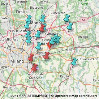 Mappa Via Francesca Morvillo, 20096 Pioltello MI, Italia (7.10167)