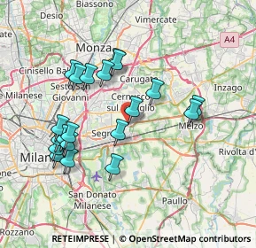 Mappa Via Guglielmo Marconi, 20096 Pioltello MI, Italia (7.2095)