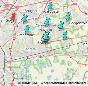 Mappa Via Guglielmo Marconi, 20096 Pioltello MI, Italia (3.31182)