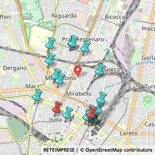 Mappa Via Alfredo Comandini, 20125 Milano MI, Italia (1.0715)