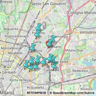 Mappa Via Derna, 20132 Milano MI, Italia (1.715)