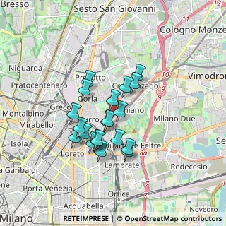 Mappa Via Derna, 20132 Milano MI, Italia (1.3605)