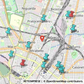 Mappa Via Privata Umberto Fracchia, 20125 Milano MI, Italia (1.51533)