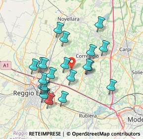 Mappa Via Reggio, 42015 Correggio RE, Italia (6.9555)
