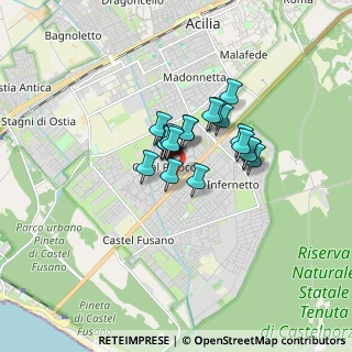 Mappa Via Democrito, 00124 Roma RM, Italia (1.099)