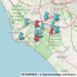 Mappa Via Romano Micheli, 00124 Roma RM, Italia (6.54722)