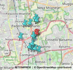 Mappa Via Enrico De Nicola, 20037 Paderno Dugnano MI, Italia (1.30667)