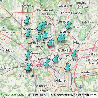 Mappa Via G. Schiapparelli, 20021 Bollate MI, Italia (7.26588)