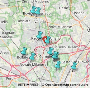 Mappa Paderno, 20037 Paderno Dugnano MI, Italia (3.70667)