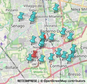 Mappa Via Avogadro, 20037 Paderno Dugnano MI, Italia (1.8845)