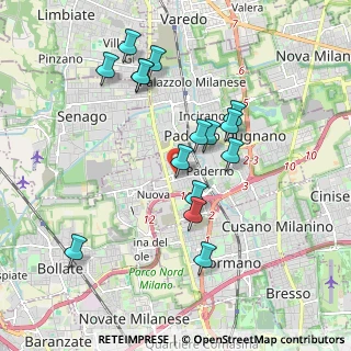 Mappa Via Avogadro, 20037 Paderno Dugnano MI, Italia (1.80333)