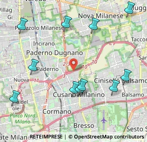Mappa A52 Tangenziale Nord Milano, 20037 Paderno Dugnano MI, Italia (2.44545)