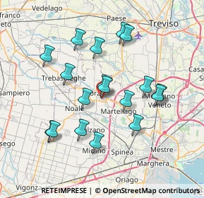 Mappa 30037 Martellago VE, Italia (6.79111)