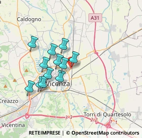 Mappa Via San Leonardo Murialdo, 36100 Vicenza VI, Italia (2.92917)