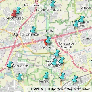 Mappa Via Santa Giuliana, 20867 Caponago MB, Italia (3.03333)