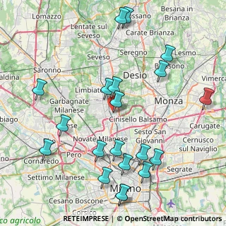 Mappa Piazza della Meridiana, 20037 Paderno Dugnano MI, Italia (9.609)