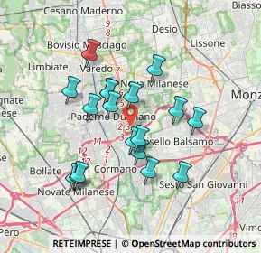 Mappa Via Domenico Cimarosa, 20037 Paderno Dugnano MI, Italia (3.08889)