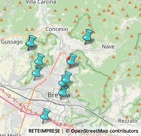 Mappa Piazzetta Santi Francesco e Chiara, 25133 Brescia BS, Italia (3.60455)