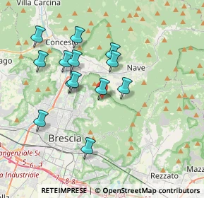 Mappa Via Valle di Mompiano, 25133 Brescia BS, Italia (3.40923)