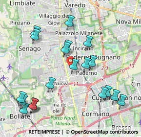 Mappa Via Piaggio, 20037 Paderno Dugnano MI, Italia (2.3025)