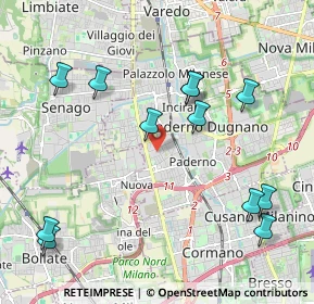 Mappa Via Piaggio, 20037 Paderno Dugnano MI, Italia (2.33833)