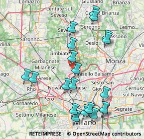 Mappa Via Piaggio, 20037 Paderno Dugnano MI, Italia (8.7145)