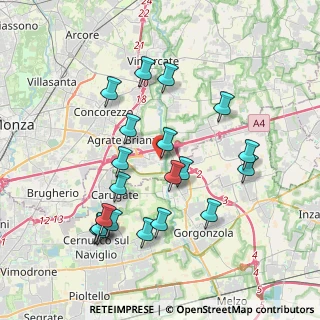 Mappa Via Santa Giuliana, 20867 Caponago MB, Italia (3.8445)