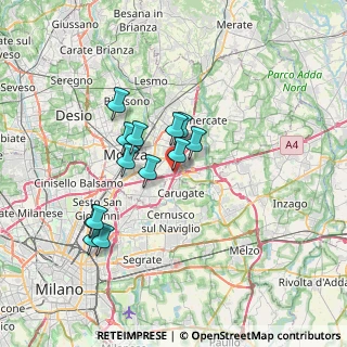 Mappa E64 & A4 Torino - Trieste, 20864 Agrate Brianza MB, Italia (5.96385)