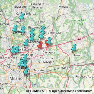 Mappa E64 & A4 Torino - Trieste, 20864 Agrate Brianza MB, Italia (9.5695)